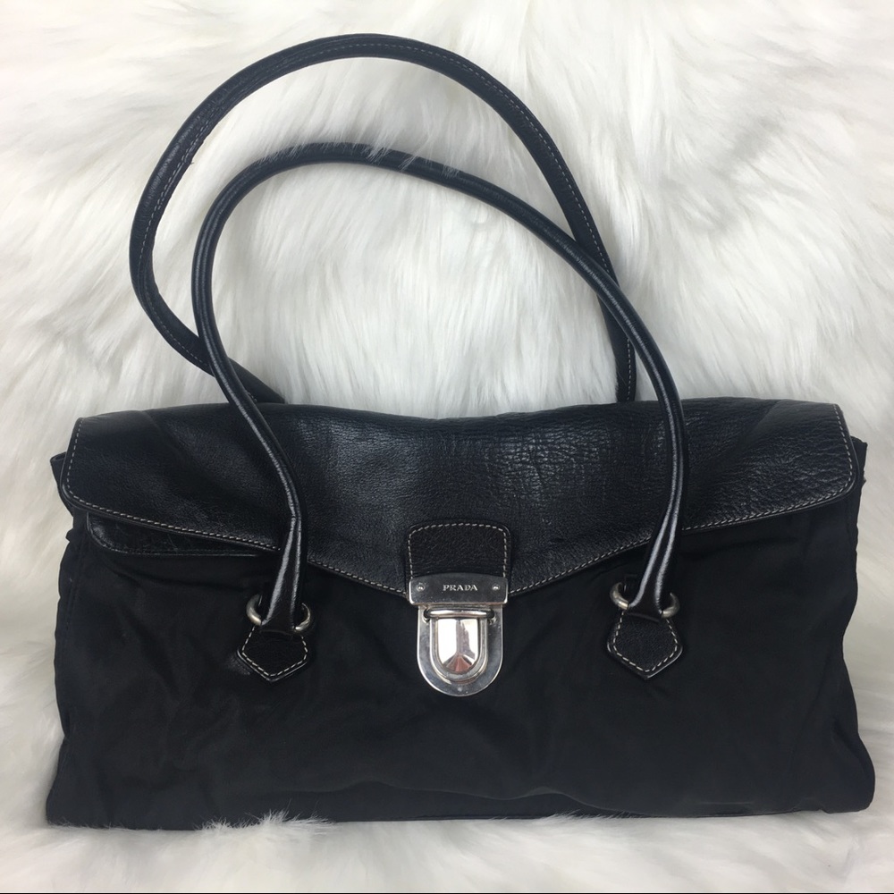 Prada Nylon Canvas Leather Bag